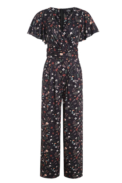 PRE ORDER Esther Black Meadow Butterfly Sleeved Jumpsuit