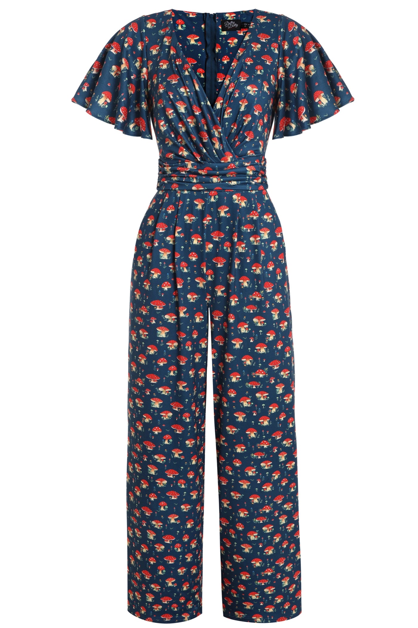 Esther Mushroom Navy Blue Jumpsuit
