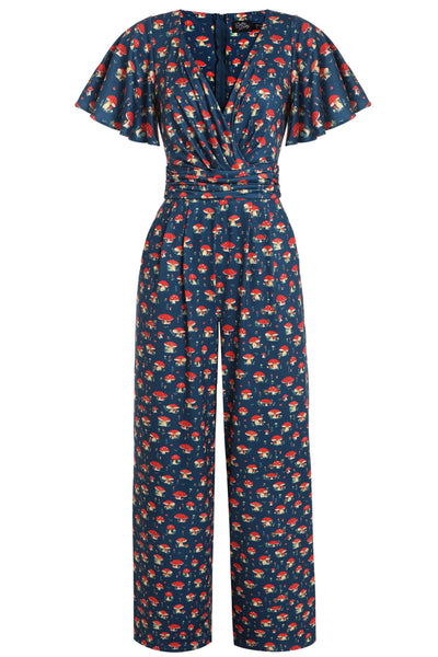Esther Mushroom Navy Blue Jumpsuit