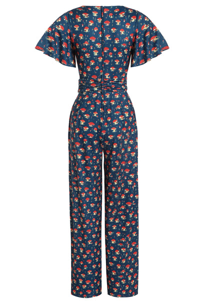 Esther Mushroom Navy Blue Jumpsuit