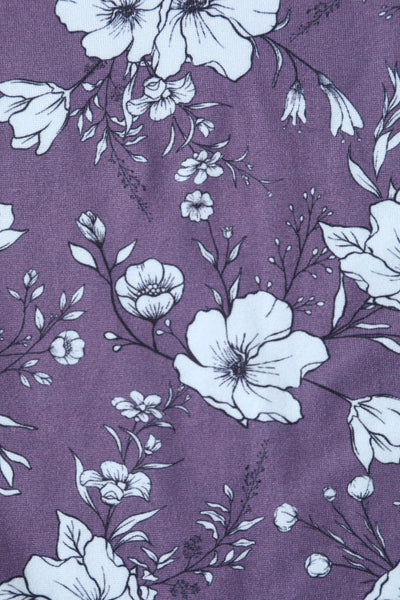 Esther Purple Floral Butterfly Sleeved Jumpsuit