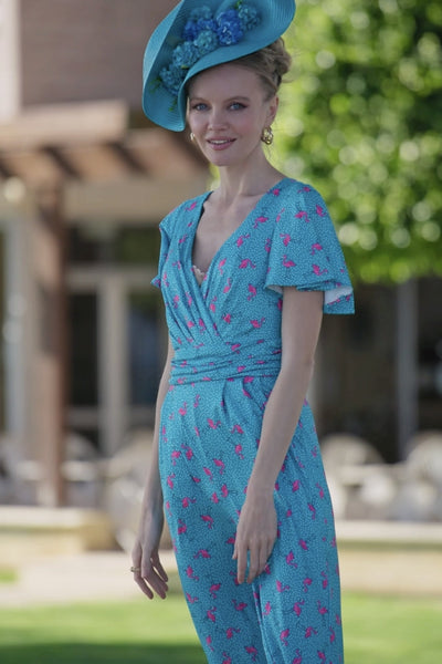 Esther Pink Flamingo & Pebble Turquoise Jumpsuit