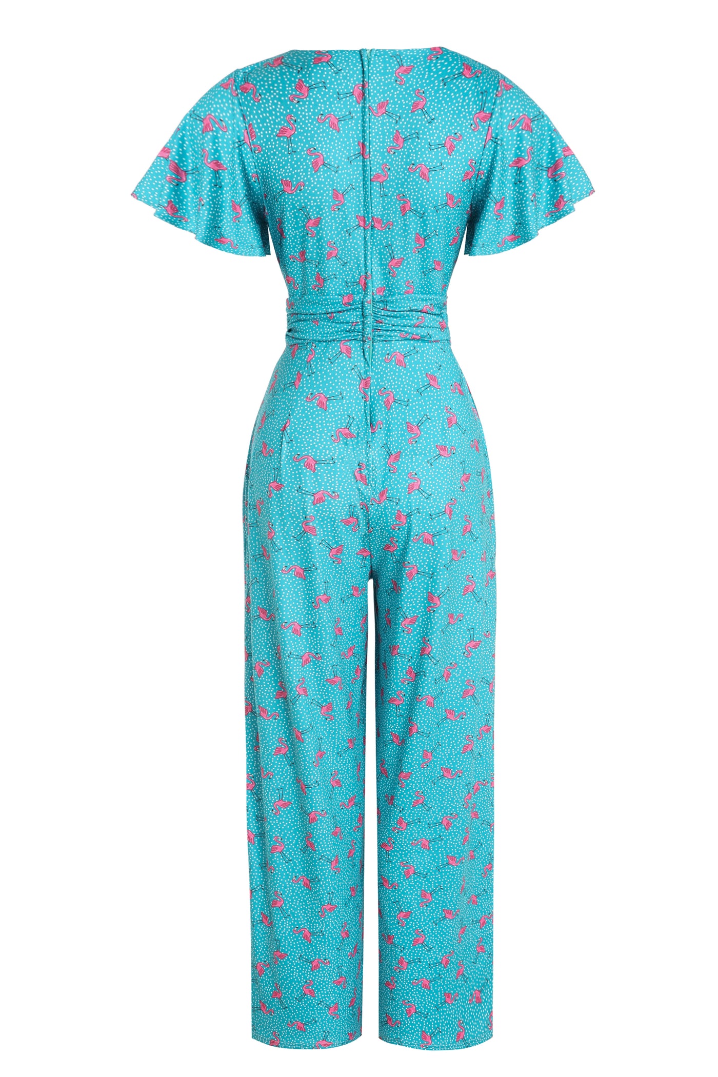 Esther Pink Flamingo & Pebble Turquoise Jumpsuit