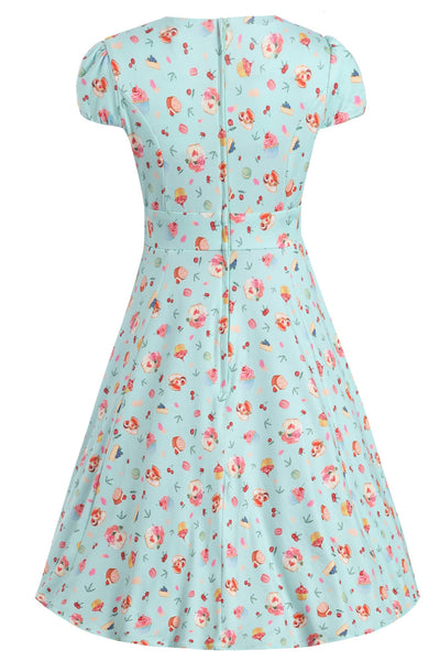 PRE ORDER Children Claudia Flirty Fifties Style Afternoon Tea Dress In Baby Blue