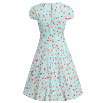 PRE ORDER Children Claudia Flirty Fifties Style Afternoon Tea Dress In Baby Blue
