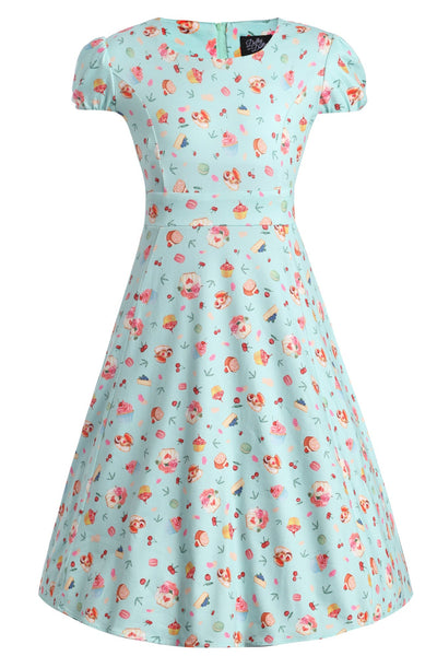 PRE ORDER Children Claudia Flirty Fifties Style Afternoon Tea Dress In Baby Blue