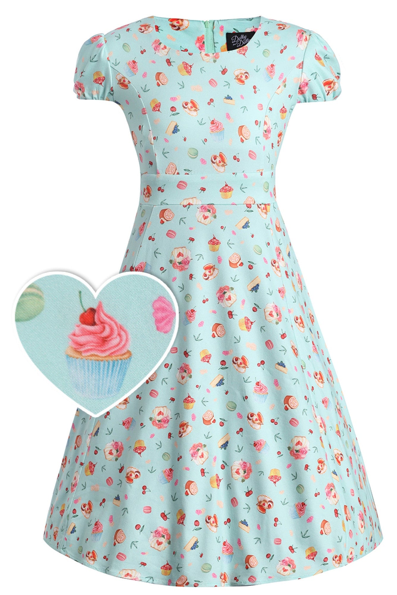 PRE ORDER Children Claudia Flirty Fifties Style Afternoon Tea Dress In Baby Blue