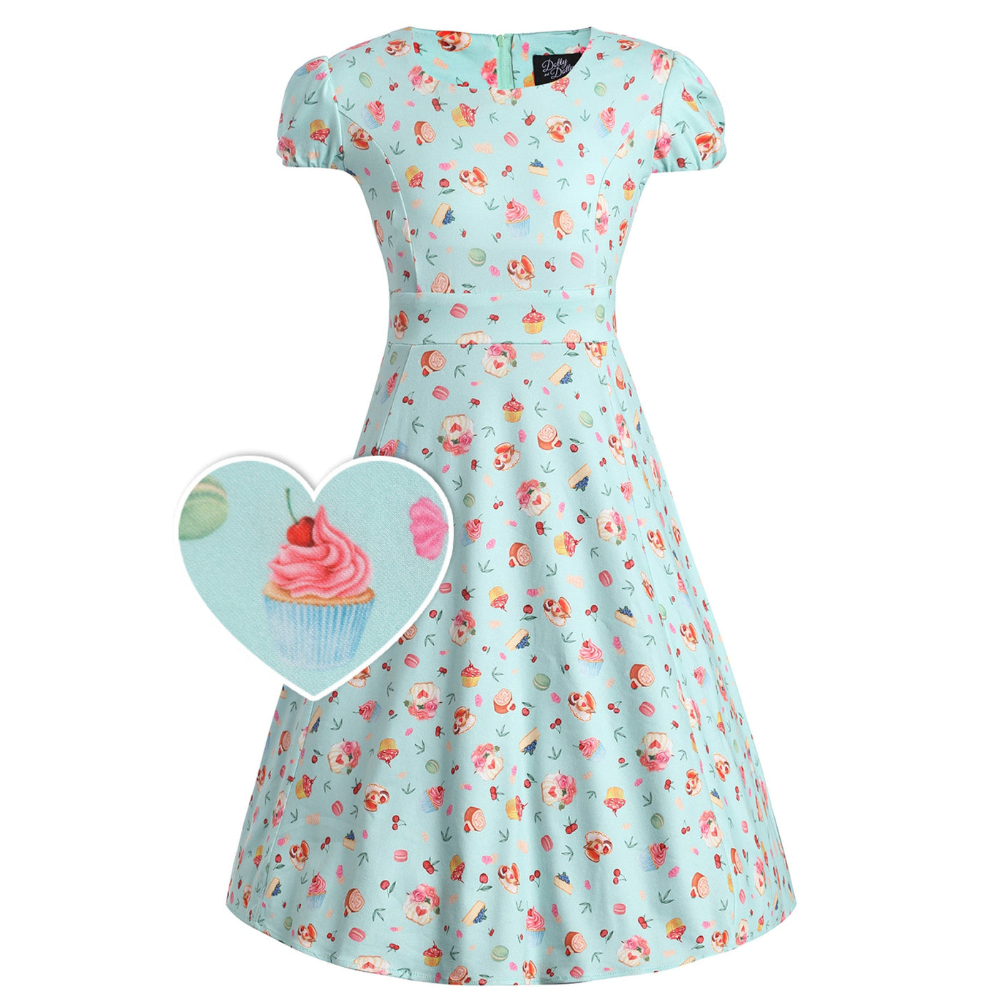 PRE ORDER Children Claudia Flirty Fifties Style Afternoon Tea Dress In Baby Blue