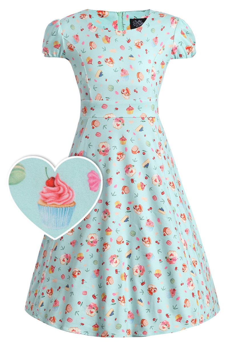 PRE ORDER Children Claudia Flirty Fifties Style Afternoon Tea Dress In Baby Blue