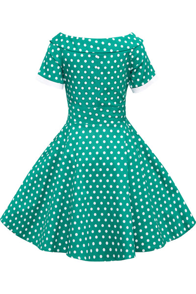 Children Darlene Green Polka Dot Dress