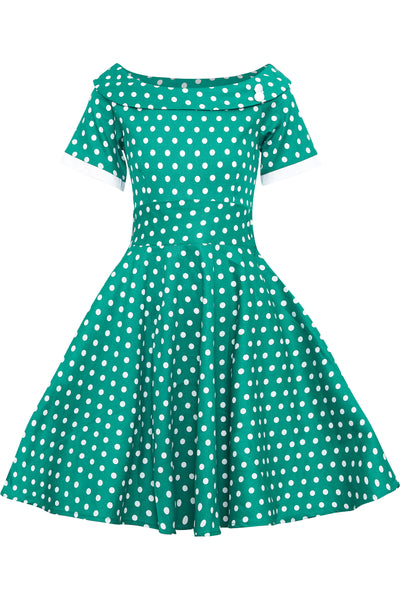 Children Darlene Green Polka Dot Dress