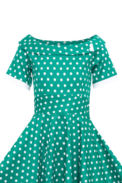 Children Darlene Green Polka Dot Dress