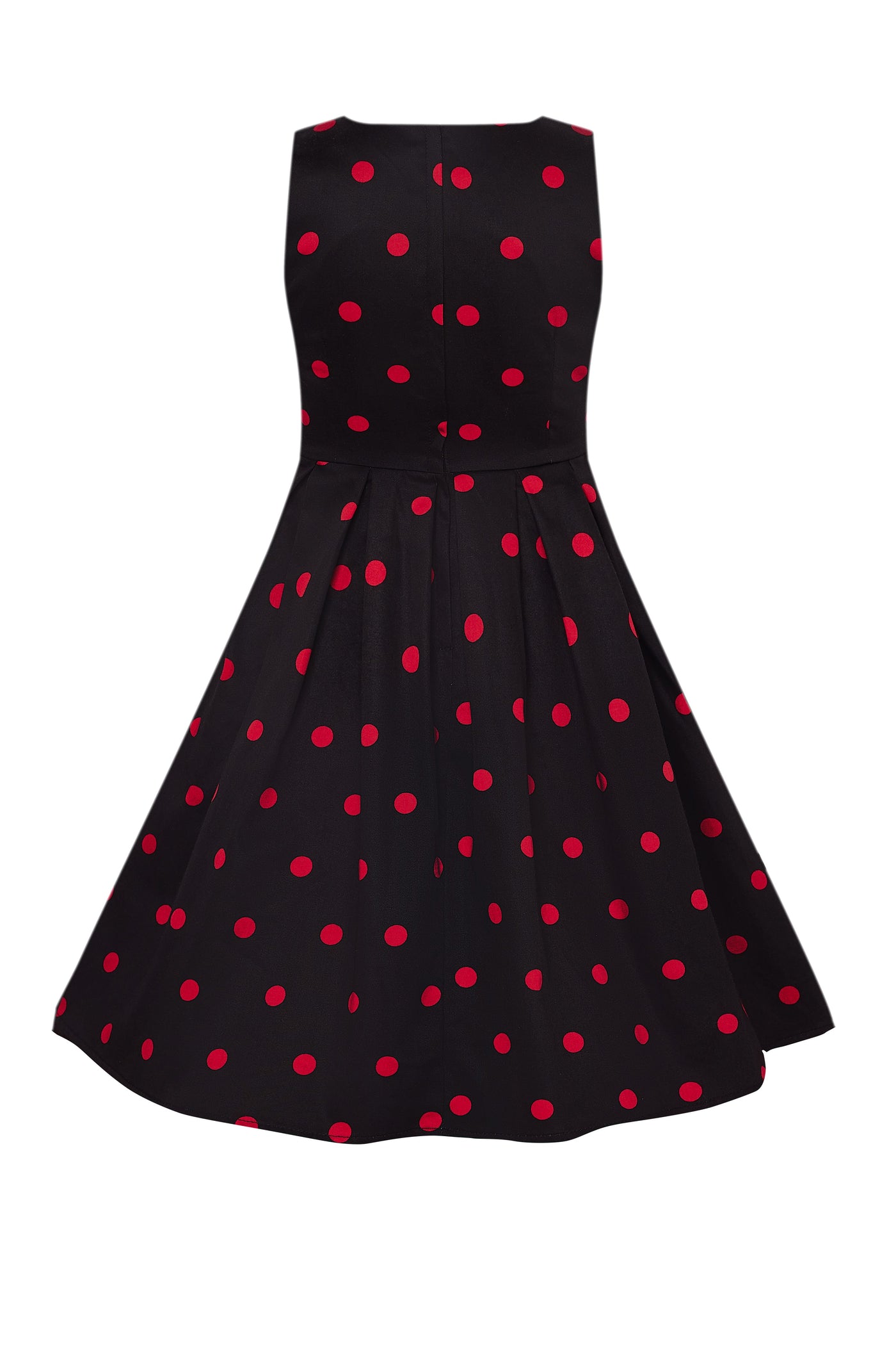 Kids Annie Vintage Inspired Polka Dot Dress in Black/Red