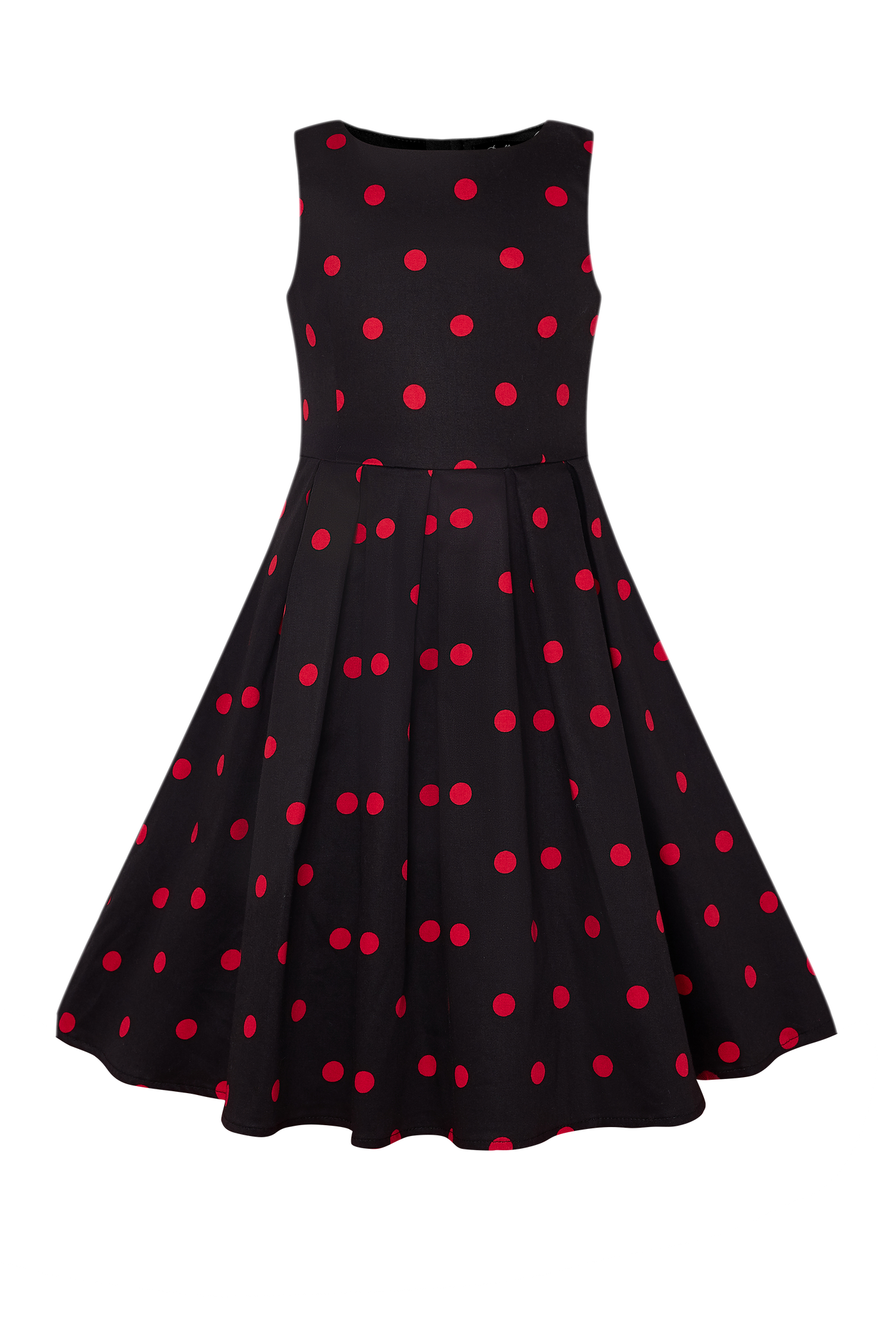 Kids Annie Vintage Inspired Polka Dot Dress in Black/Red