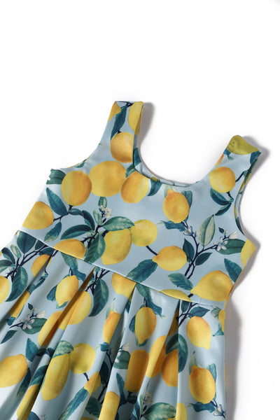 PRE-ORDER Children Amanda Light Blue Lemon Print Dress