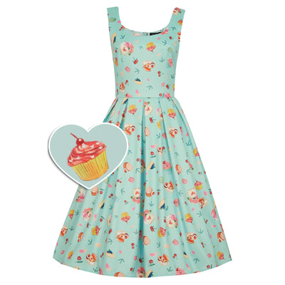 Children Amanda Afternoon Tea Dress In Blue Cake Print