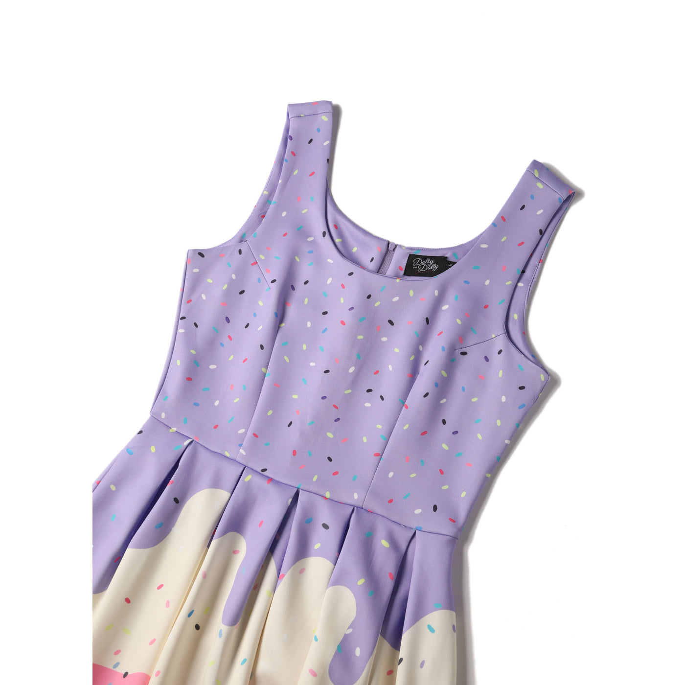 Children Amanda Swing Dress in Muti-Colored Ice Cream with Sprinkles Print