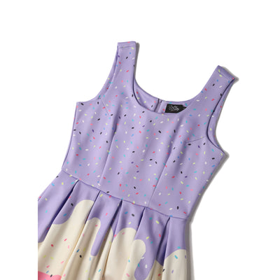 Children Amanda Swing Dress in Muti-Colored Ice Cream with Sprinkles Print