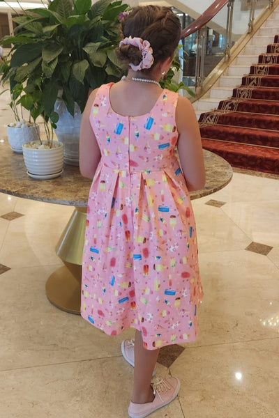 PRE-ORDER Children Amanda Swing Dress in Pink Popsicle Print