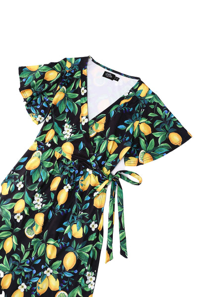 Georgina Lemon Maxi Wrap Dress