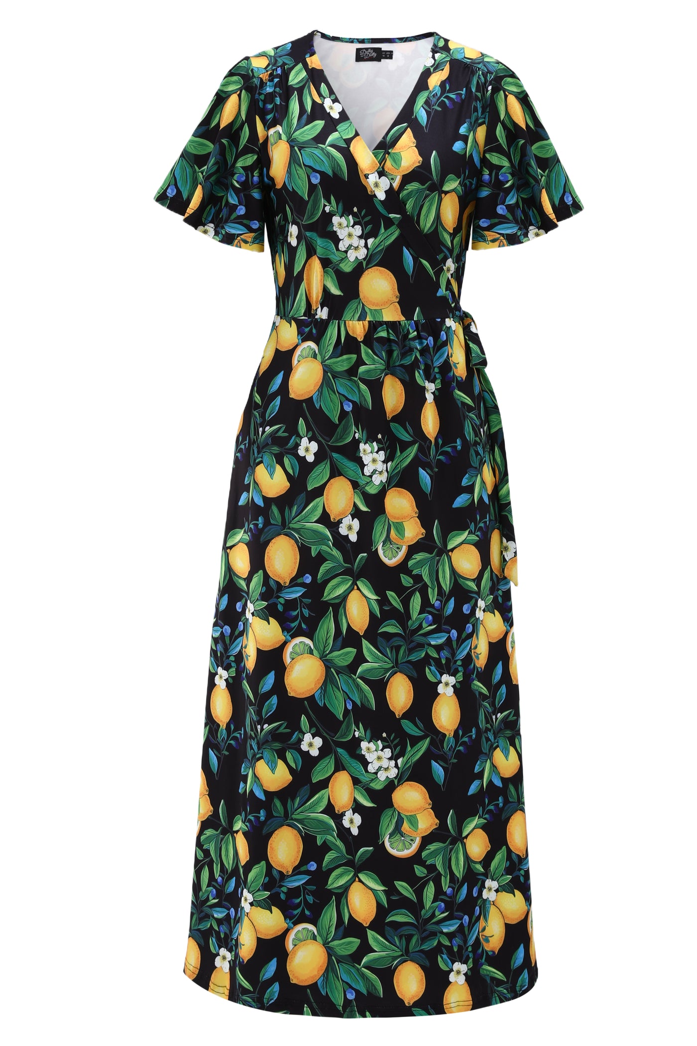 Georgina Lemon Maxi Wrap Dress