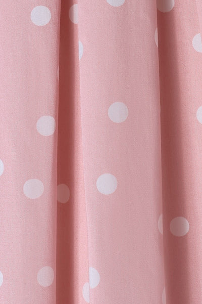Annie Retro Polka Dot Dress In Pale Pink/White