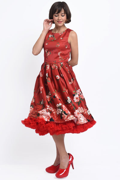 PRE ORDER Annie Raising Rose Swing Dress in Burgundy
