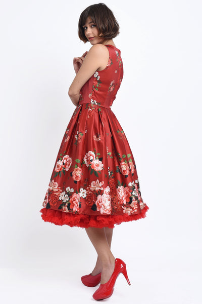 PRE ORDER Annie Raising Rose Swing Dress in Burgundy