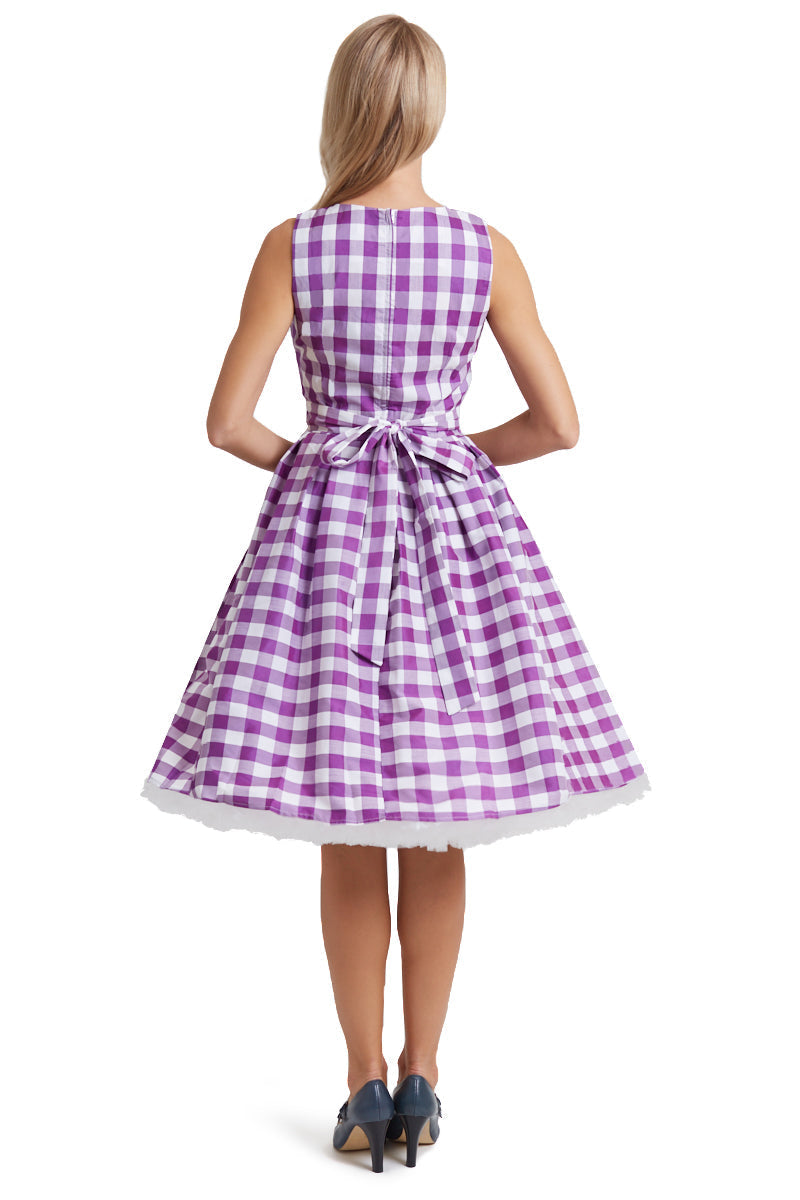 PRE ORDER Annie Purple Gingham Swing Dress