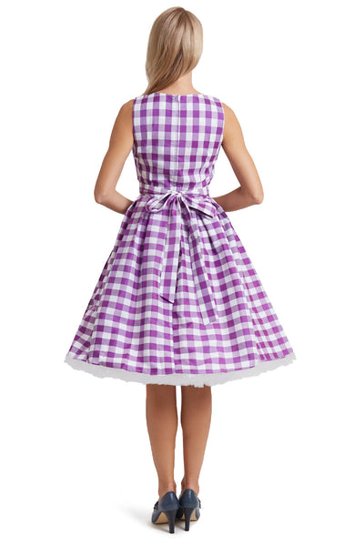 PRE ORDER Annie Purple Gingham Swing Dress