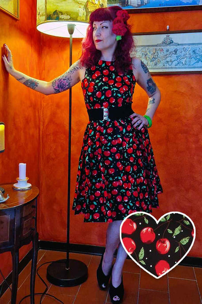 Annie Retro Swing Dress in Black Cherry
