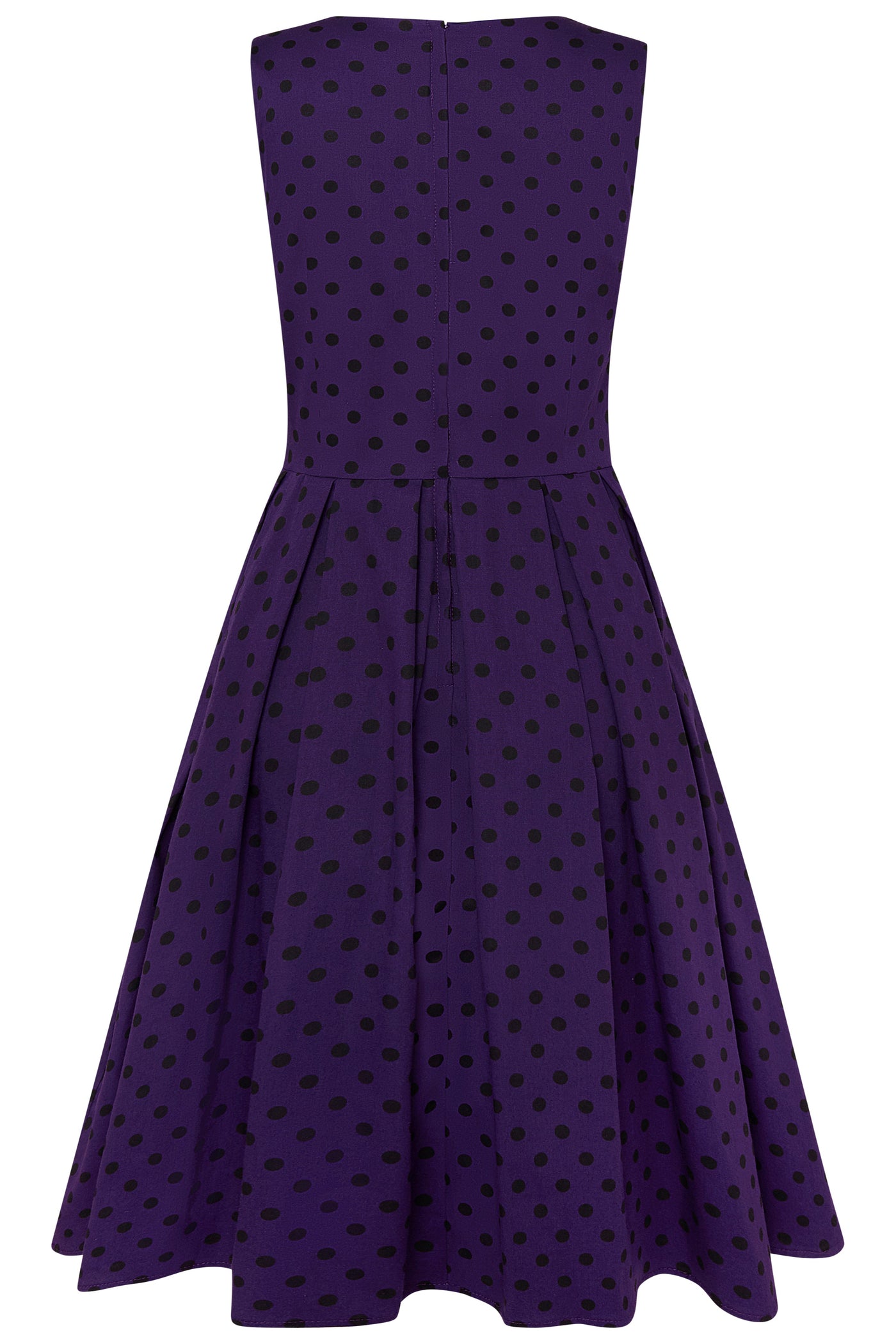 PRE ORDER Annie Polka Dot Swing Dress in Purple/Black