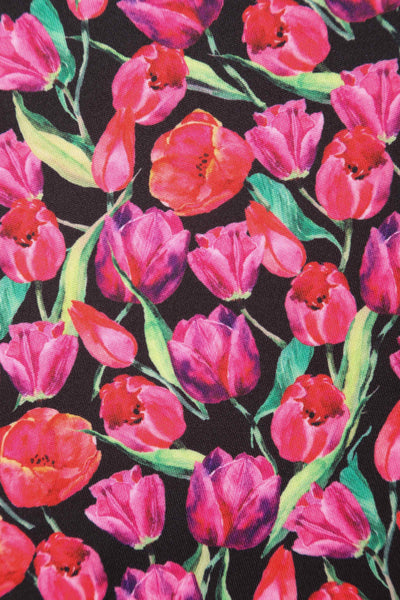 PRE ORDER Annie Retro Floral Swing Dress in Navy Tulip