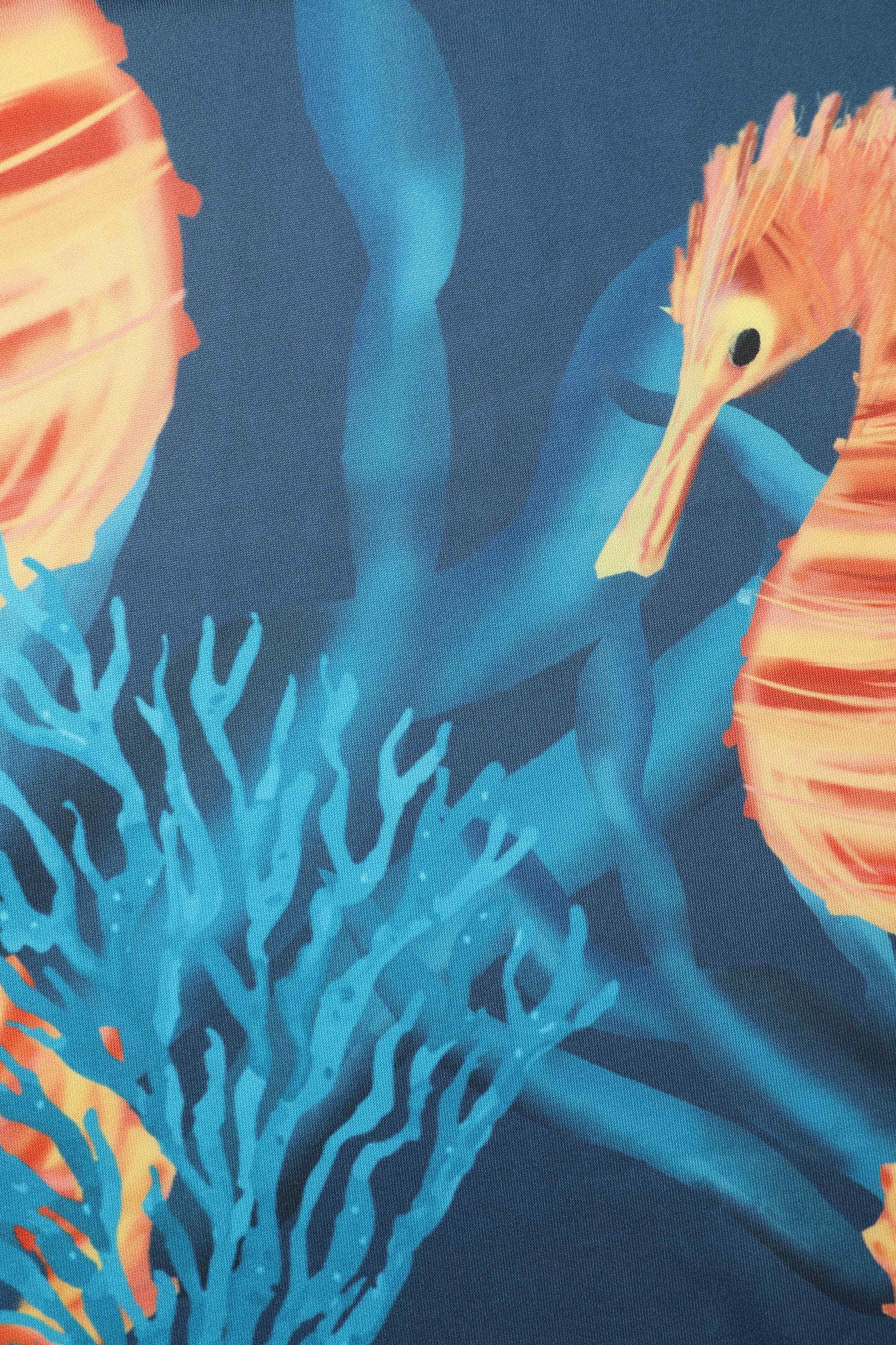PRE-ORDER Carolyn Cotton Box Pleat Skirt - Blue & Sea Horse