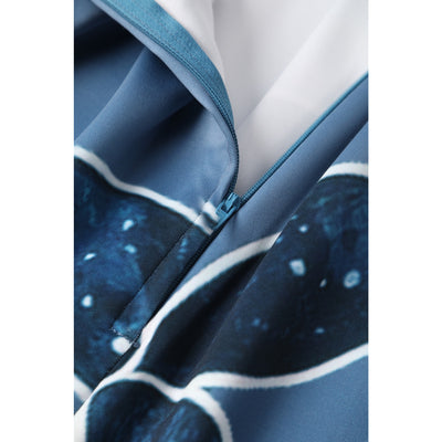 Carolyn Cotton Box Pleat Skirt - Blue & Whale