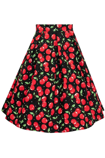Carolyn Box Pleat Skirt in Cherry Print