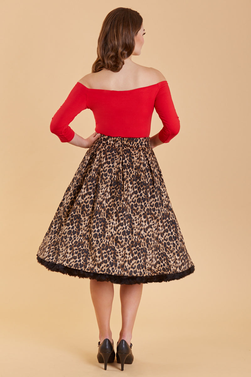PRE-ORDER Carolyn Leopard Print Swing Skirt