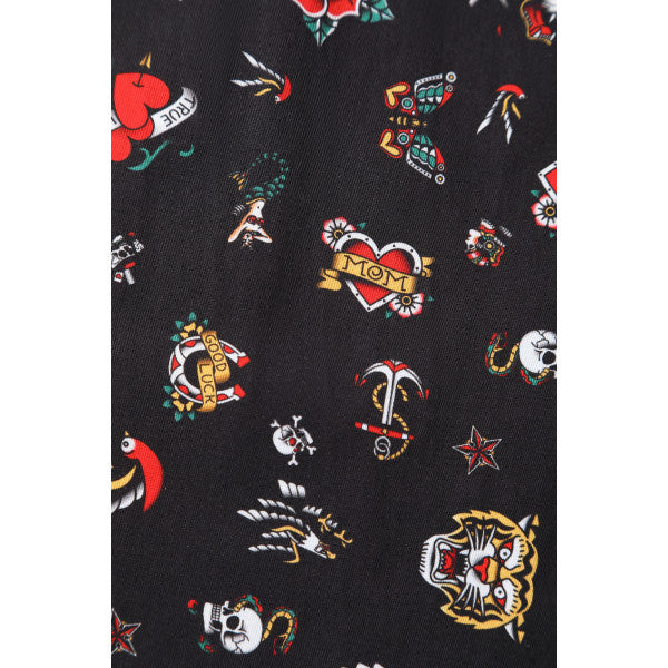 Carolyn Box Pleat Skirt in Cute Tattoo Prints