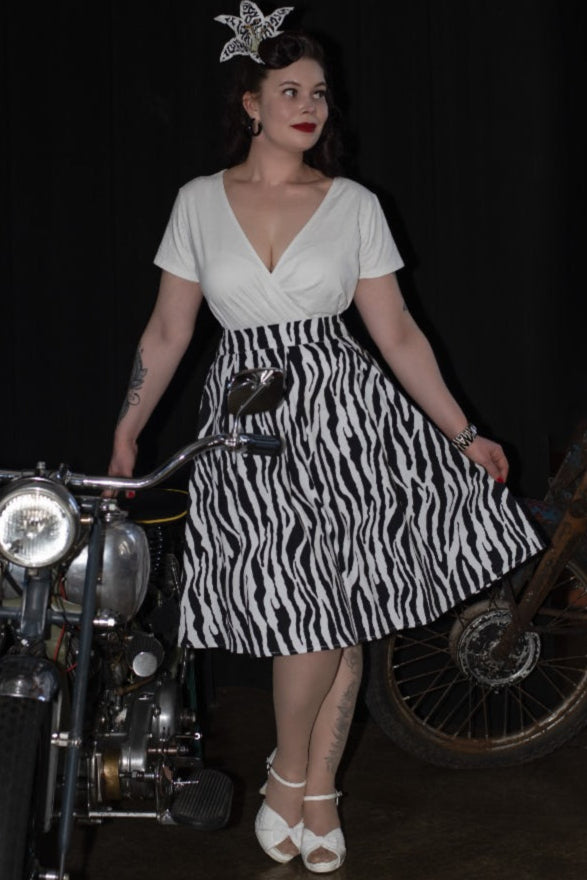 PRE-ORDER Carolyn Zebra Print Swing Skirt