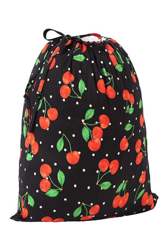 Linwood Black Cherry Drawstring Fabric Storage Bag