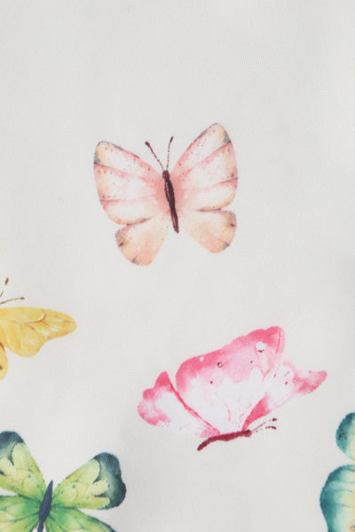 EU STOCK Grace Vintage Style Jive Dress In White Butterfly Print