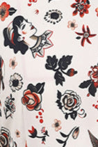EU STOCK Darlene Black Rockabilly Tattoo Print Swing Dress