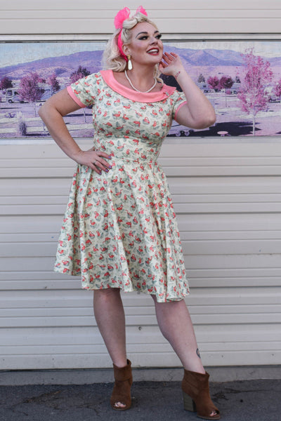 Darlene Pink Flamingo Off Shoulder Dress