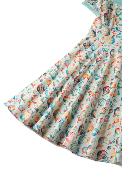 PRE ORDER Darlene 50's Style Swing Dress in Light Blue and Air Balloon