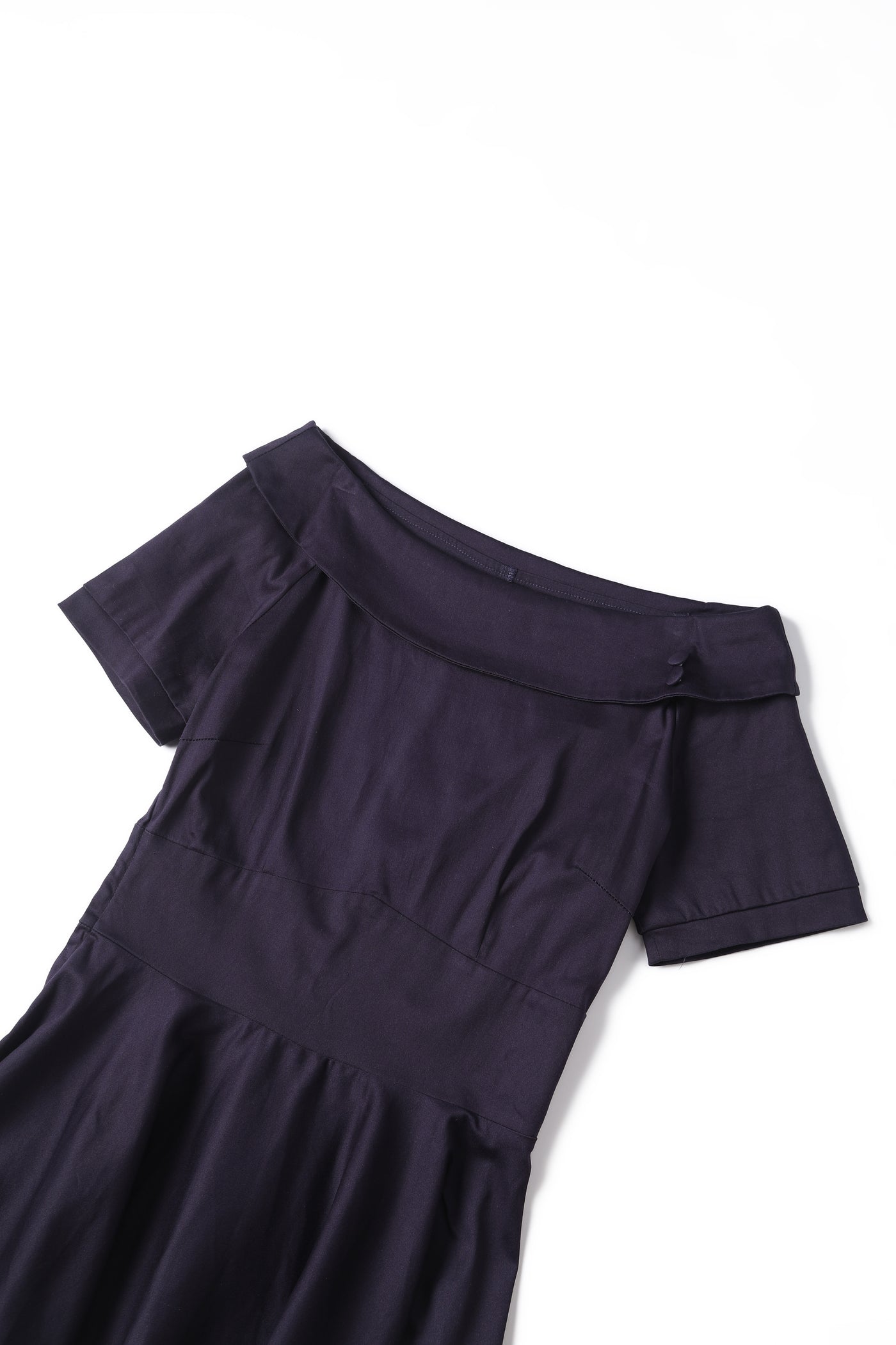 Darlene Stretchy Circle Swing Dress - Navy Blue