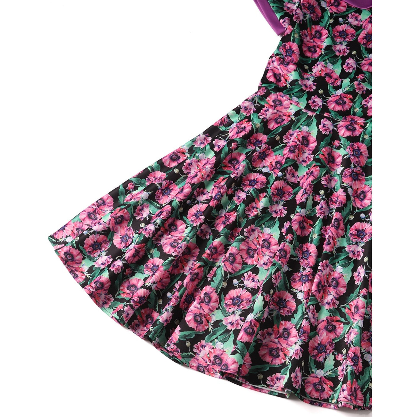 PRE ORDER Darlene 50's Style Swing Dress in Purple and Poppy
