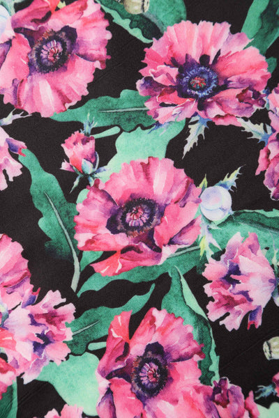 Darlene 50's Style Swing Dress in Purple and Poppy