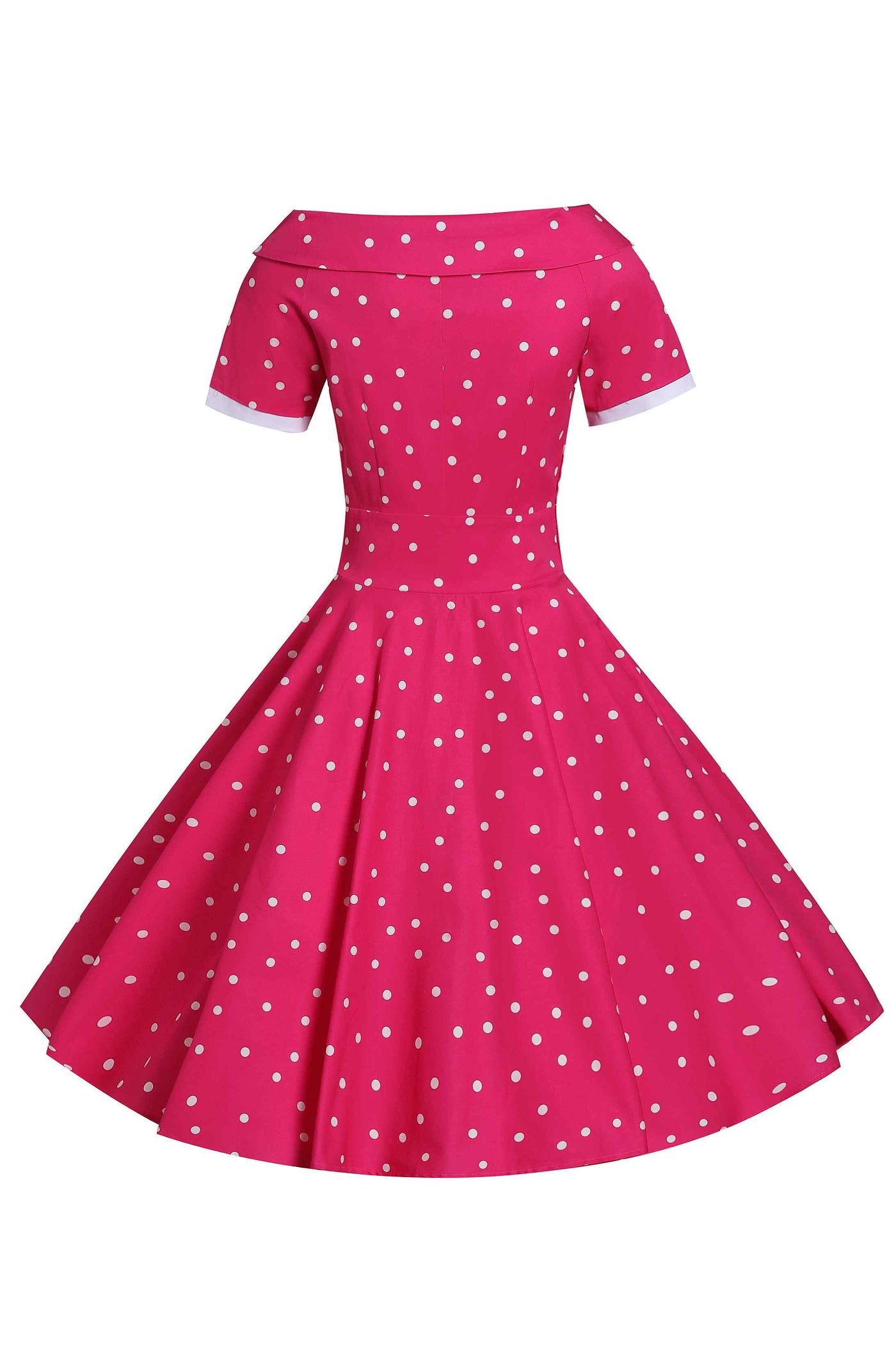 Darlene Full Circle Pink Polka Dot Swing Dress