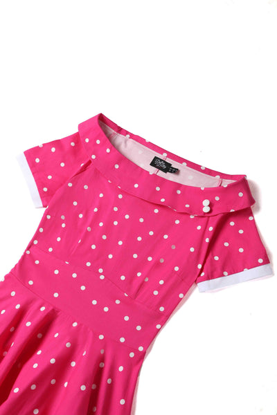 Darlene Full Circle Pink Polka Dot Swing Dress