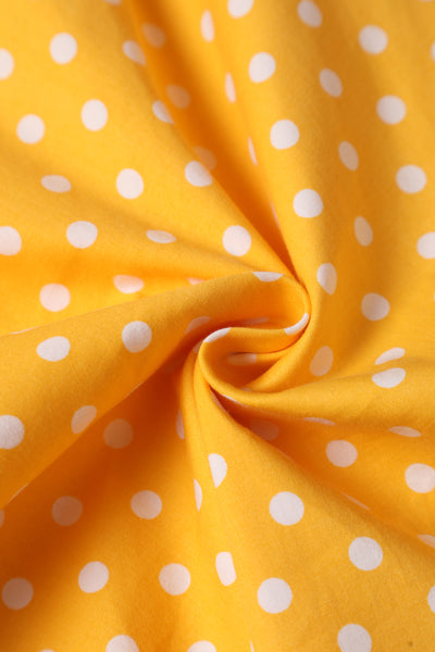 Darlene Retro Yellow Polka Dot Swing Dress